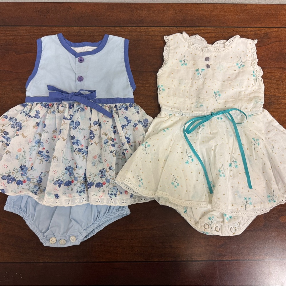 2 Floral WDW Baby Romper Set 12m